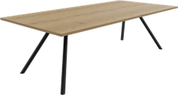 Bridge vergadertafel recht 240 x 100 cm, ronde poten Ø50 mm, vaste hoogte 75 cm