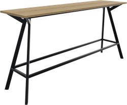 Bridge vergadertafel recht 240 x 60 cm, rechthoekige poten 30 x 50 mm, vaste hoogte 110 cm