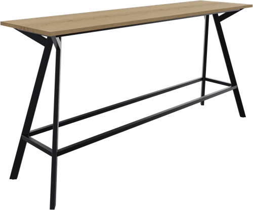 Bridge vergadertafel recht 240 x 60 cm, rechthoekige poten 30 x 50 mm, vaste hoogte 110 cm
