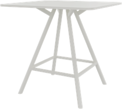 Bridge vergadertafel vierkant 120 x 120 cm met afgeronde hoeken, ronde poten Ø50 mm, hoogte 110 cm