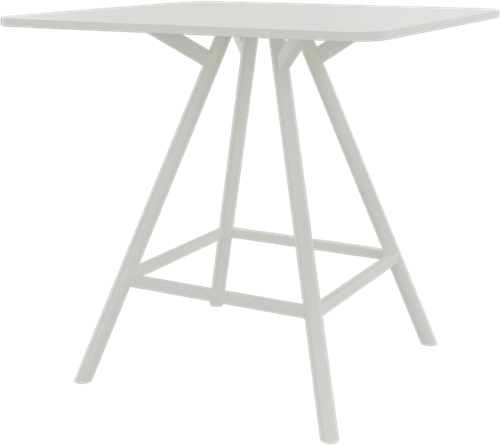 Bridge vergadertafel vierkant 120 x 120 cm met afgeronde hoeken, ronde poten Ø50 mm, hoogte 110 cm