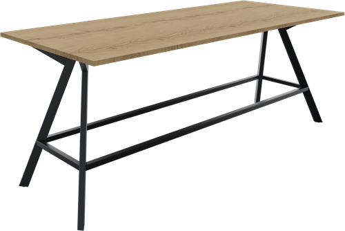 Bridge vergadertafel recht 240 x 100 cm, rechthoekige poten 30 x 50 mm, vaste hoogte 90 cm