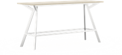 Bridge vergadertafel recht 180 x 90 cm, rechthoekige poten 30 x 50 mm, vaste hoogte 90 cm