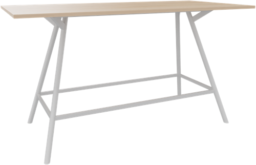Bridge vergadertafel recht 200 x 100 cm, ronde poten Ø50 mm, vaste hoogte 110 cm