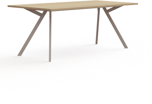 Bridge vergadertafel recht 180 x 90 cm, rechthoekige poten 30 x 50 mm, vaste hoogte 75 cm