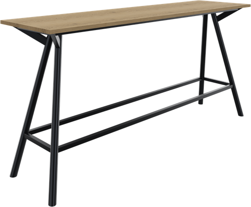 Bridge vergadertafel recht 240 x 60 cm, ronde poten Ø50 mm, vaste hoogte 110 cm