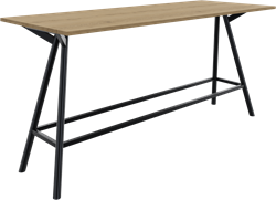 Bridge vergadertafel recht 240 x 90 cm, ronde poten Ø50 mm, vaste hoogte 110 cm