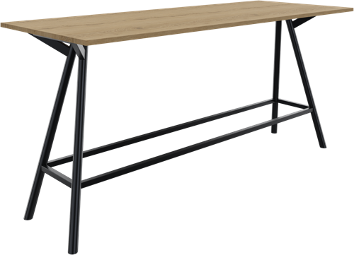 Bridge vergadertafel recht 240 x 90 cm, ronde poten Ø50 mm, vaste hoogte 110 cm