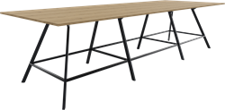 Bridge vergadertafel recht 480 x 160 cm (3x blad 160 x 160cm) rechthoekige poten vaste hoogte 110 cm