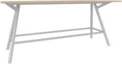 Bridge vergadertafel recht 200 x 100 cm, ronde poten Ø50 mm, vaste hoogte 90 cm