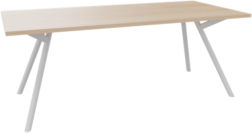 Bridge vergadertafel recht 160 x 80 cm, ronde poten Ø50 mm, vaste hoogte 75 cm