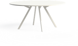 Bridge vergadertafel rond 160 cm doorsnede, rechthoekige poten 30 x 50 mm, vaste hoogte 75 cm