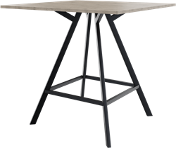 Bridge vergadertafel vierkant 120 x 120 cm, rechthoekige poten 30 x 50 mm, vaste hoogte 110 cm