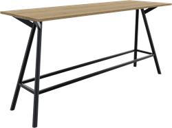 Bridge vergadertafel recht 240 x 80 cm, ronde poten Ø50 mm, vaste hoogte 110 cm