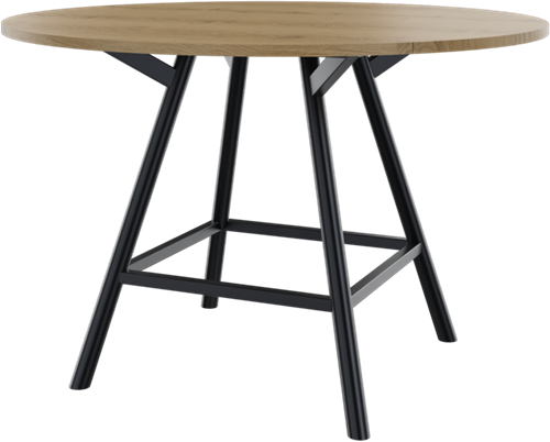 Bridge vergadertafel rond 140 cm doorsnede, ronde poten Ø50 mm, vaste hoogte 90 cm