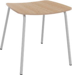 Forza 4-poots kruk zonder rugleuning, Ø 19/12 mm, zithoogte 46 cm, zitschaal hpl/hout