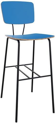 Forza 4-poots zonder armleuning, Ø 19/12 mm, zithoogte 82 cm, zitting en rug in hpl/hout