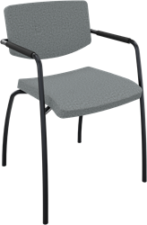 Alfa 4-poots frame, lage rug, geheel gestoffeerd, armleuningen met armopdek van polyurethaan