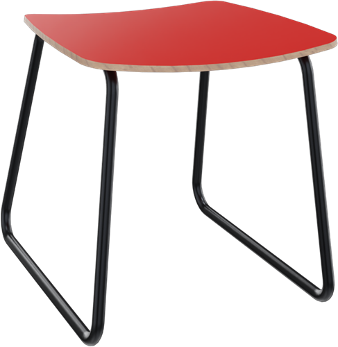 Forza kruk op sledeframe zonder rugleuning, Ø 19/12 mm, zithoogte 46 cm, zitschaal hpl/hout