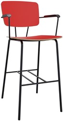 Forza 4-poots met zwarte opdek armleggers, Ø 19/12 mm, zithoogte 62 cm, zitting en rug in hpl/hout
