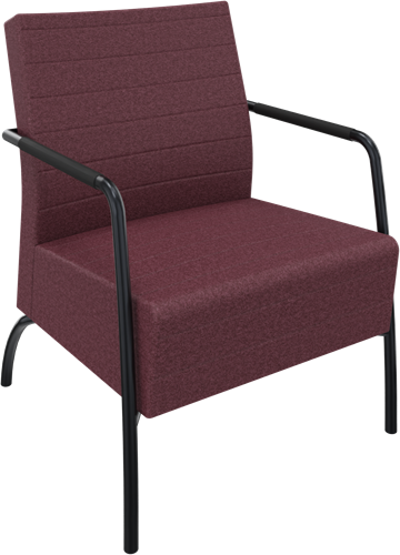 Alfa Lounge 4-poots frame, hoge rug, geheel gestoffeerd, armleuningen met armopdek van polyurethaan