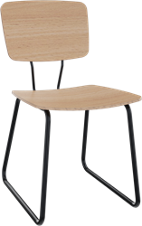 Forza sledeframe zonder armleuning, Ø 19/12 mm, zithoogte 46 cm, zitting en rug in hpl/hout