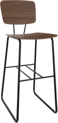 Forza sledeframe zonder armleuning, Ø 19/12 mm, zithoogte 82 cm, zitting en rug hpl/hout
