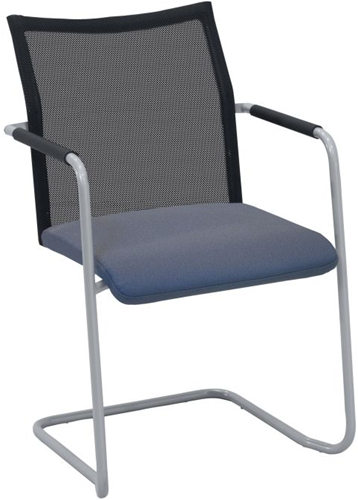 Vergaderstoel Alfa hoge rug, netbespanning, slede