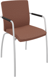 Alfa 4-poots frame, hoge rug, geheel gestoffeerd, armleuningen met armopdek van polyurethaan
