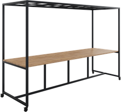 Move bespreek- en lunchtafel met rooster dakelement, blad 320 x 100 cm, hoogte 90 cm