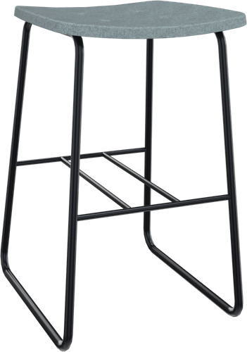 Forza kruk op sledeframe zonder rugleuning, Ø 19/12 mm, zithoogte 62 cm, zitting gestoffeerd 3 cm