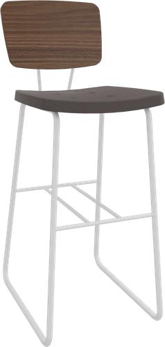 Forza sledeframe zonder armleuning, Ø 19/12 mm, zithoogte 82 cm, zitting stof 5 cm en rug hpl/hout