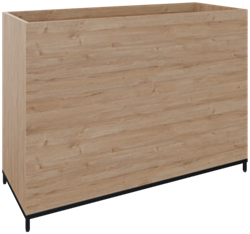 Flexwall plantenbak 2OH op metalen 4-poots sokkel 119 br x 85 hg x 43 dp