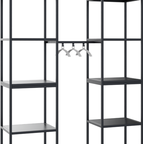 Flexwall garderobestang 41 cm breed, inclusief 3 metalen hangers, tbv ophangen tussen 2 frames