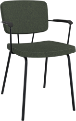 Forza 4-poots met zwarte opdek armleggers, Ø 19/12 mm, zithoogte 46 cm, zitting en rug stof 5 cm