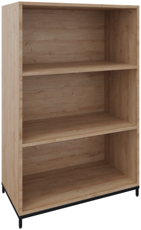 Flexwall open kast 3 OH op metalen 4-poots sokkel 80 br x 124 hg x 43 dp