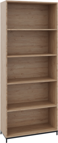 Flexwall open kast 5 OH op metalen 4-poots sokkel 80 br x 204 hg x 43 dp