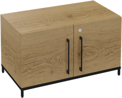 Flexwall kast 1 OH op metalen 4-poots sokkel 80 br x 46 hg x 43 dp met 2 x draaideur