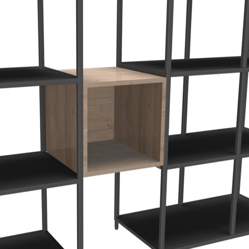 Flexwall tussenhangend opbergelement 36 br x 36 hg x 43 dp, indeling 1-vak met dichte achterzijde