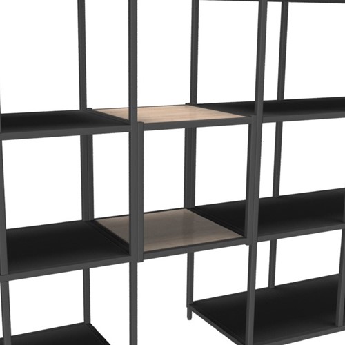 Flexwall tussenhangend element 40 hg x 41 br x 43 dp, 1-vaks inclusief 2 legborden