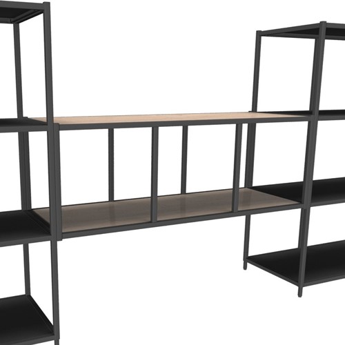 Flexwall tussenhangend element 40 hg x 119 br x 43 dp, 3-vaks inclusief 2 legborden