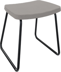 Forza kruk op sledeframe zonder rugleuning, Ø 19/12 mm, zithoogte 46 cm, zitting gestoffeerd 5 cm