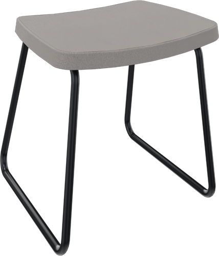Forza kruk op sledeframe zonder rugleuning, Ø 19/12 mm, zithoogte 46 cm, zitting gestoffeerd 5 cm