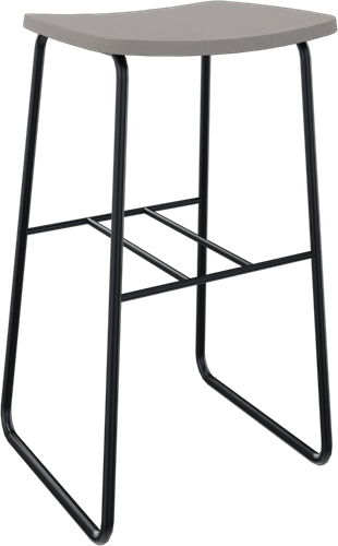 Forza kruk op sledeframe zonder rugleuning, Ø 19/12 mm, zithoogte 82 cm, zitting gestoffeerd 3 cm