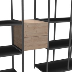 Flexwall tussenhangend element 36 br x 36 hg x 43 dp, 2x uittreklade voorzien van push to open