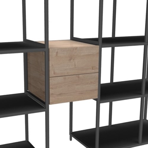 Flexwall tussenhangend element 36 br x 36 hg x 43 dp, 2x uittreklade voorzien van push to open