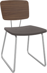 Forza sledeframe zonder armleuning, Ø 19/12 mm, zithoogte 46 cm, zitting stof 3 cm en rug hpl/hout