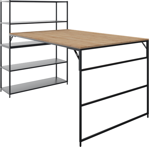 Flexwall front aanbouwtafel 110 hg met 1 poot, 140 x 119 cm