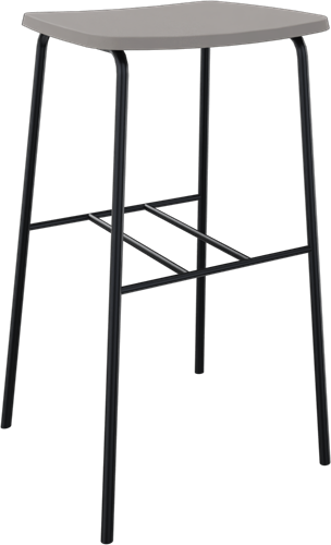 Forza 4-poots kruk zonder rugleuning, Ø 19/12 mm, zithoogte 82 cm, zitting gestoffeerd 3 cm