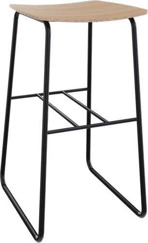 Forza kruk op sledeframe zonder rugleuning, Ø 19/12 mm, zithoogte 82 cm, zitschaal hpl/hout